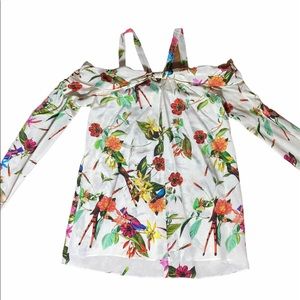 Stunning!!!!Off Shoulder Floral Long Sleeve Blouse